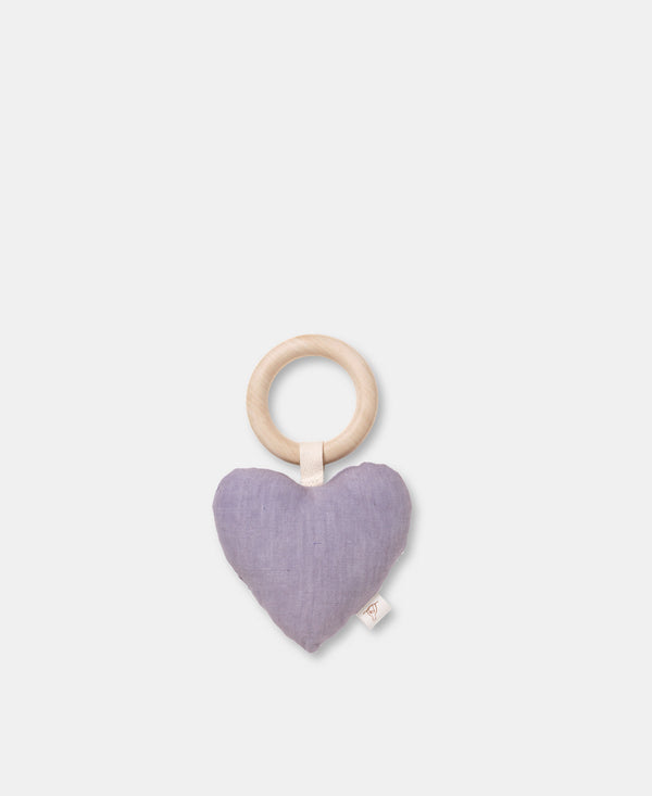 Lara Heart Rattle Teether, Lavender