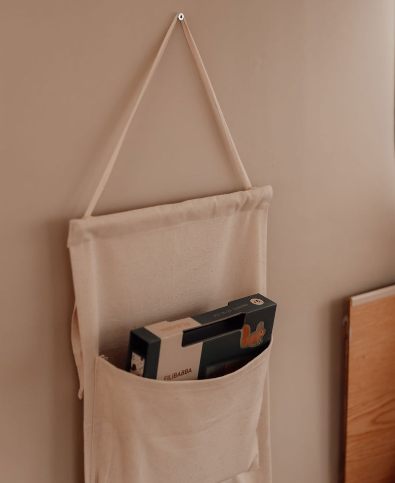 Canvas Hanging Organiser, 3 pockets, Pure Nature